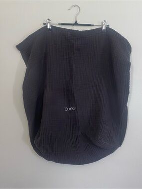 Quince Textured Black Cotton Gauze Bag
